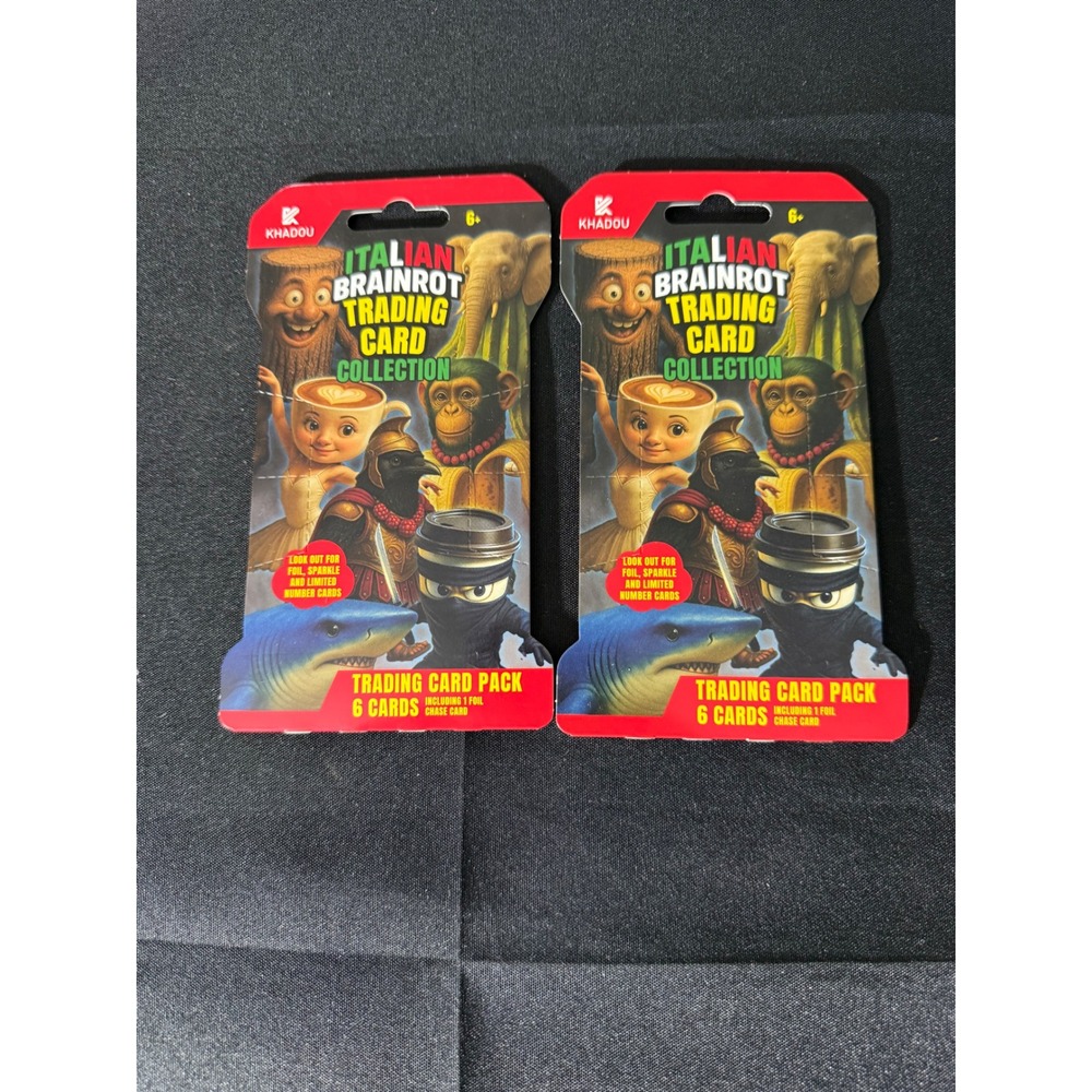 Khadou Italian‎ Brainrot Trading Card Pack 2ct OS Multicolor New Sealed Meme TCG